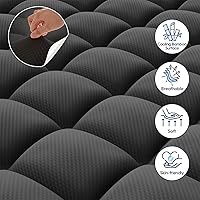 Vista 3 de ELEMUSE Cubrecolchón de espuma viscoelástica de doble capa de 3 pulgadas, tamaño individual, de espuma viscoelástica de gel refrescante de 2 Negro