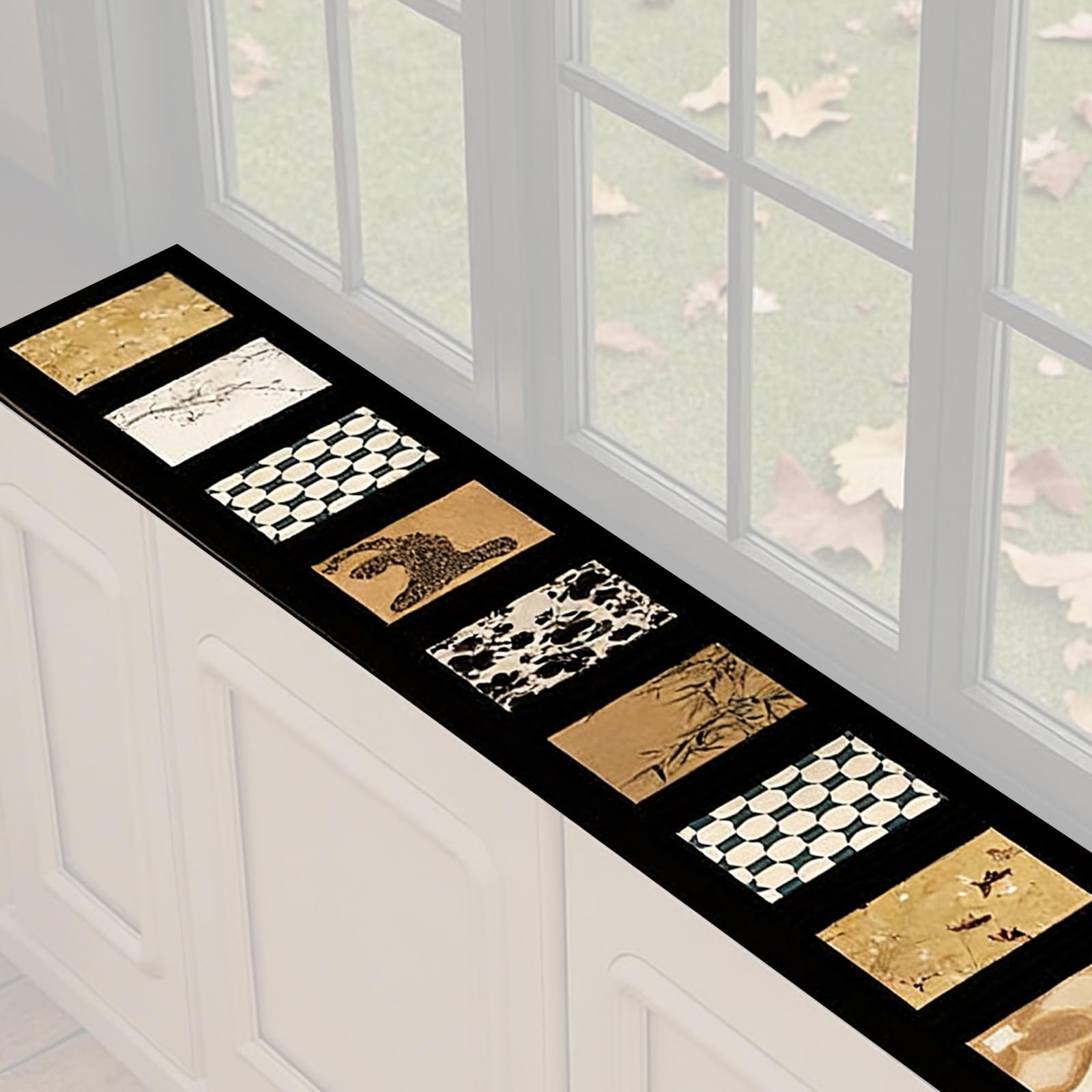 Window Ledge Protector, Window Sill Cover, Absorbent and Quick Drying, can be Cut to Size, for Narrow Window Sills(Black,150x20CM/55x8IN)