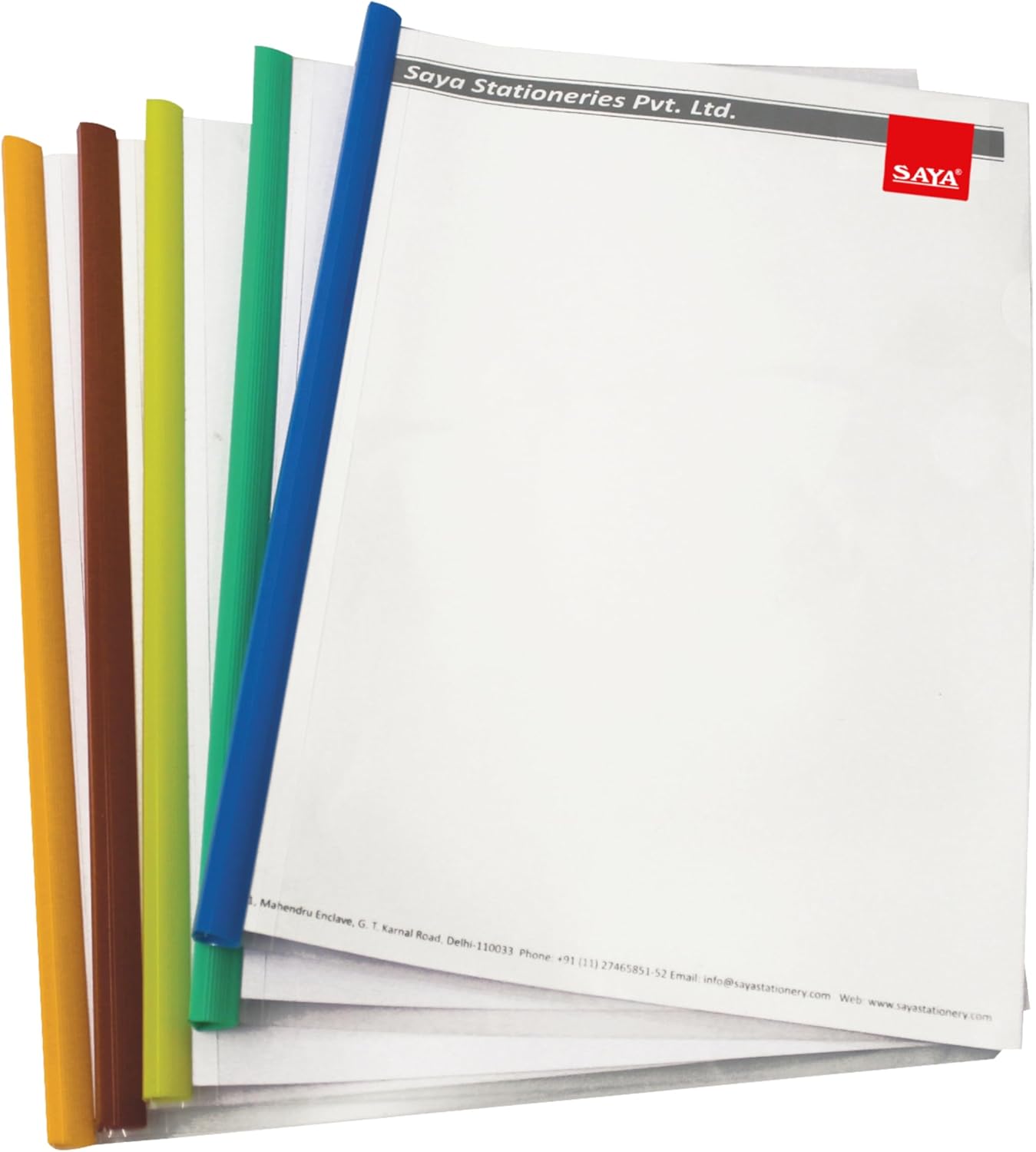 SAYA 20 Pack A4 Slide Bar File Folder - Clear Strip Document Organizer for A4 Papers, Reports, CV, Presentations | Durable Sliding Bar for Secure Storage and a