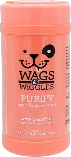 Vista 9 de Wags & Wiggles Cleanse Toallitas Hipoalergénicas 100ct Toallitas Hipoalergénicas para Perros Paquete de 100 Unidades, Sin Fragancia Baño Sin