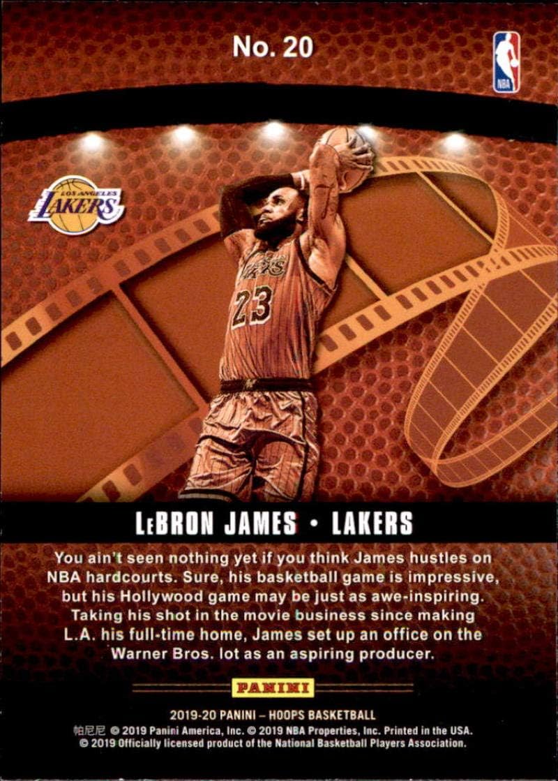 2019-20 Panini Hoops Lights Camera Action Holo #20 LeBron James Los Angeles Lakers Basketball Card