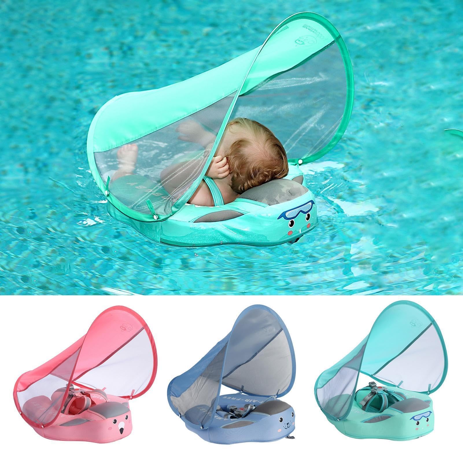 Schwimmhilfe mit Sonnenschutz, Abnehmbarem UPF 50+, Ohne Aufblasen