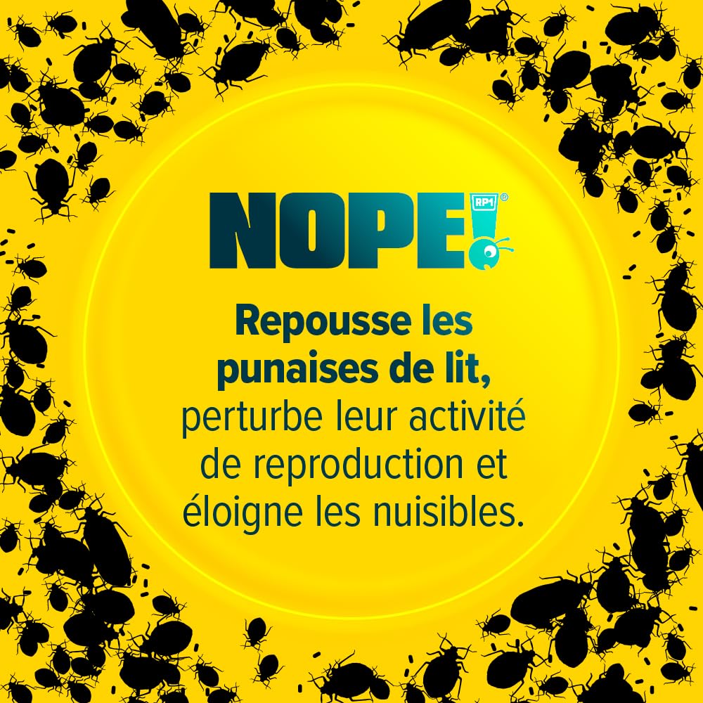 NOPE! RP Spray Répulsif Anti-Punaises de Lit 500ml – Maison & Voyage – Huiles Essentielles – Pour Matelas, Textiles & Bagages