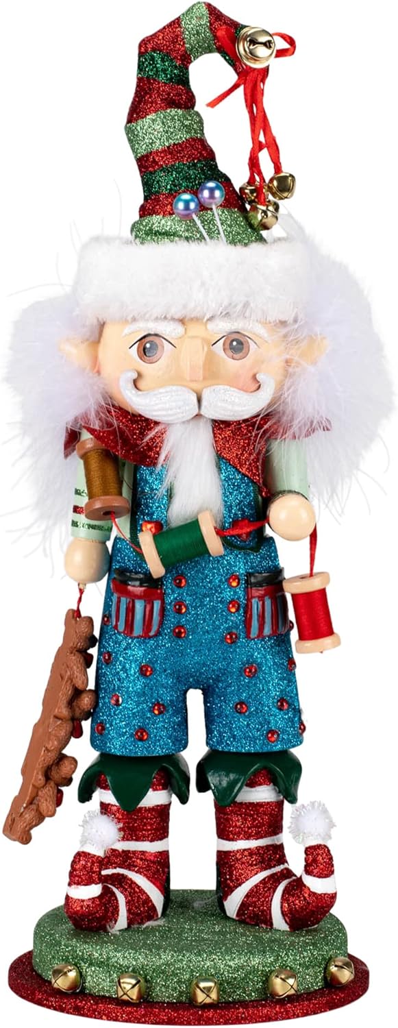 15-Inch Hollywood Elf with Teddy Bear Nutcracker