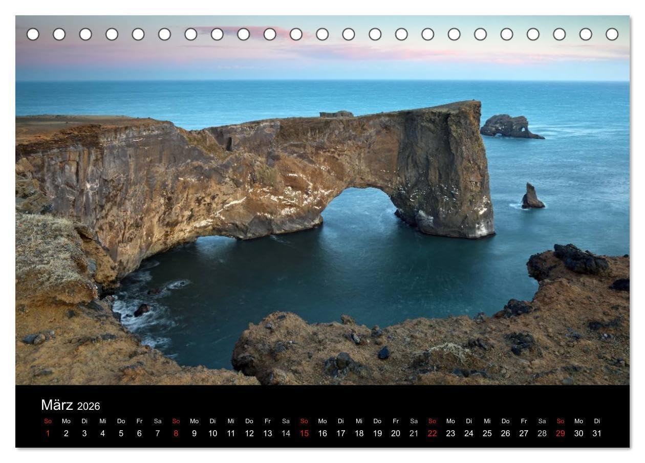 Island - Iceland (Tischkalender 2026 DIN A5 quer), CALVENDO Monatskalender: Bilder von den faszinierenden Landschaften einer großartigen, ... so konzentriert findet. (CALVENDO Natur)