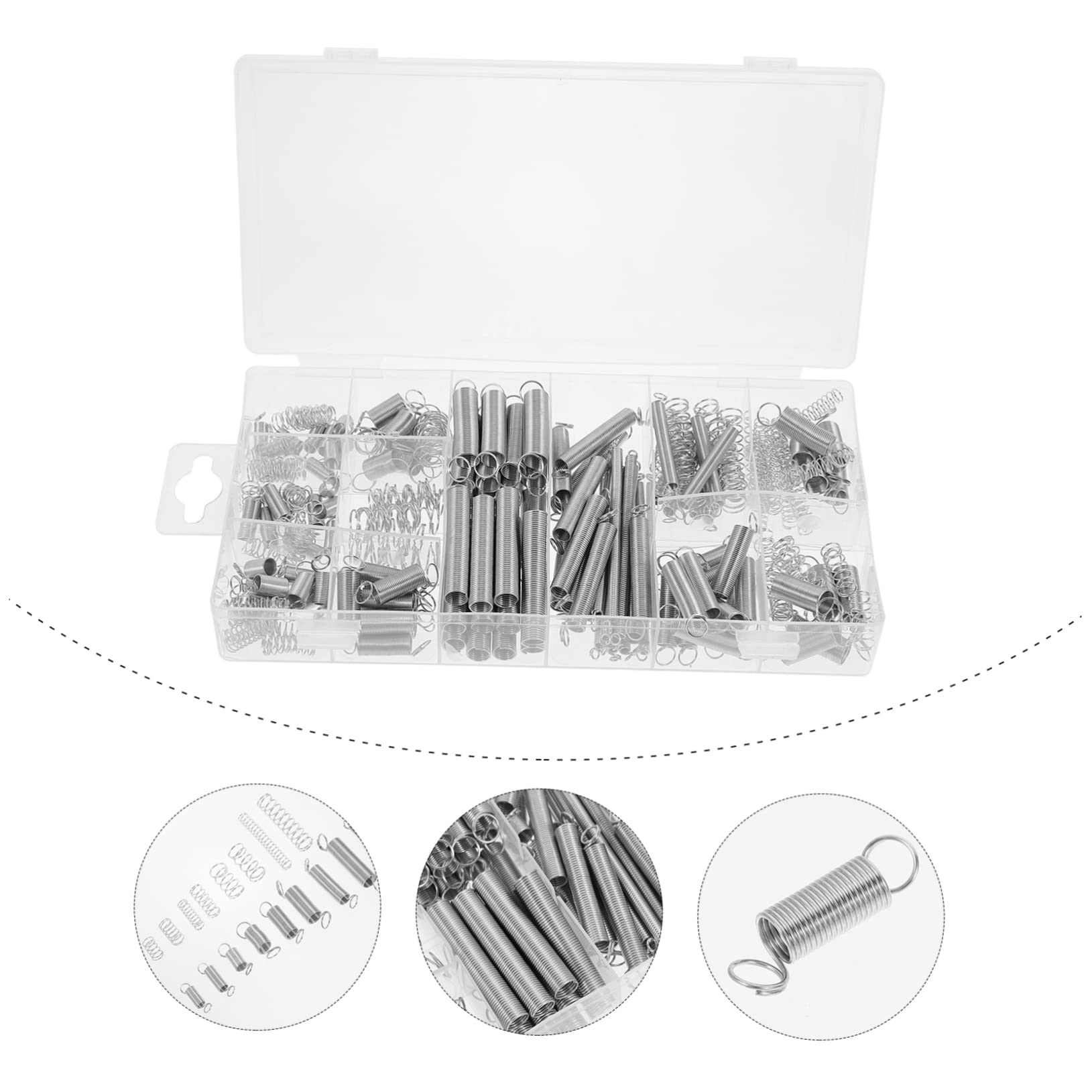 OUNONA Compression Springs Assortment Kit 200pcs Spring Wire Assortment Set Home Industrial Use