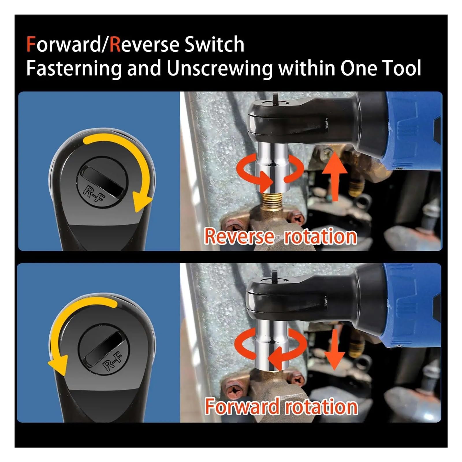 Llave de impacto Llave Eléctrica Inalámbrica De 18V, Llaves De Trinquete De Ángulo Recto De 100Nm, Juego De Herramientas De Reparación De Automóviles Recargable Por Impacto, Llave De Ángulo De 3/8 Pul