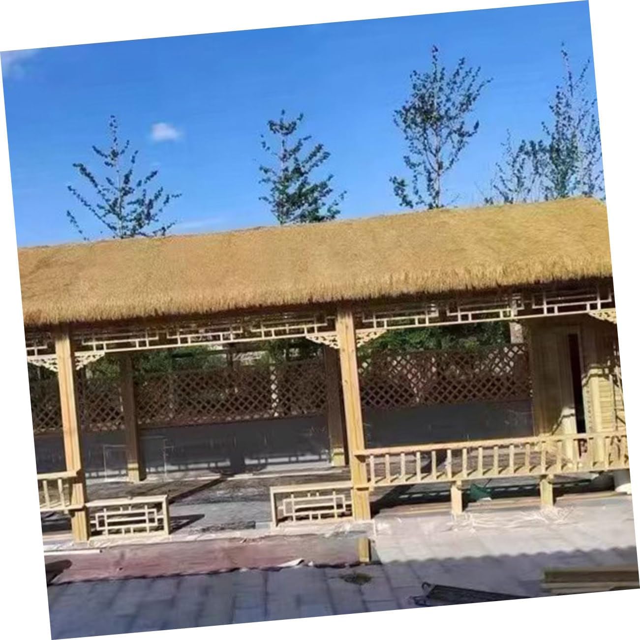 Realistic Fake Thatch Roofing Decor Straw Roof Thatch for Tiki Bar Hut Party Garden Fence Patio DIY Crafts