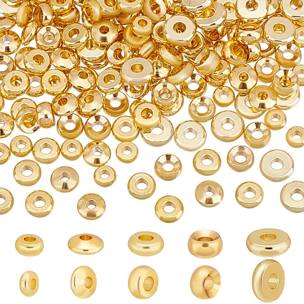 200 Perline Distanziali Piatte In Ottone 6 Mm - Oro E Argento, Con Foro 2 Mm, Per Gioielli Fai Da Te E Artigianato