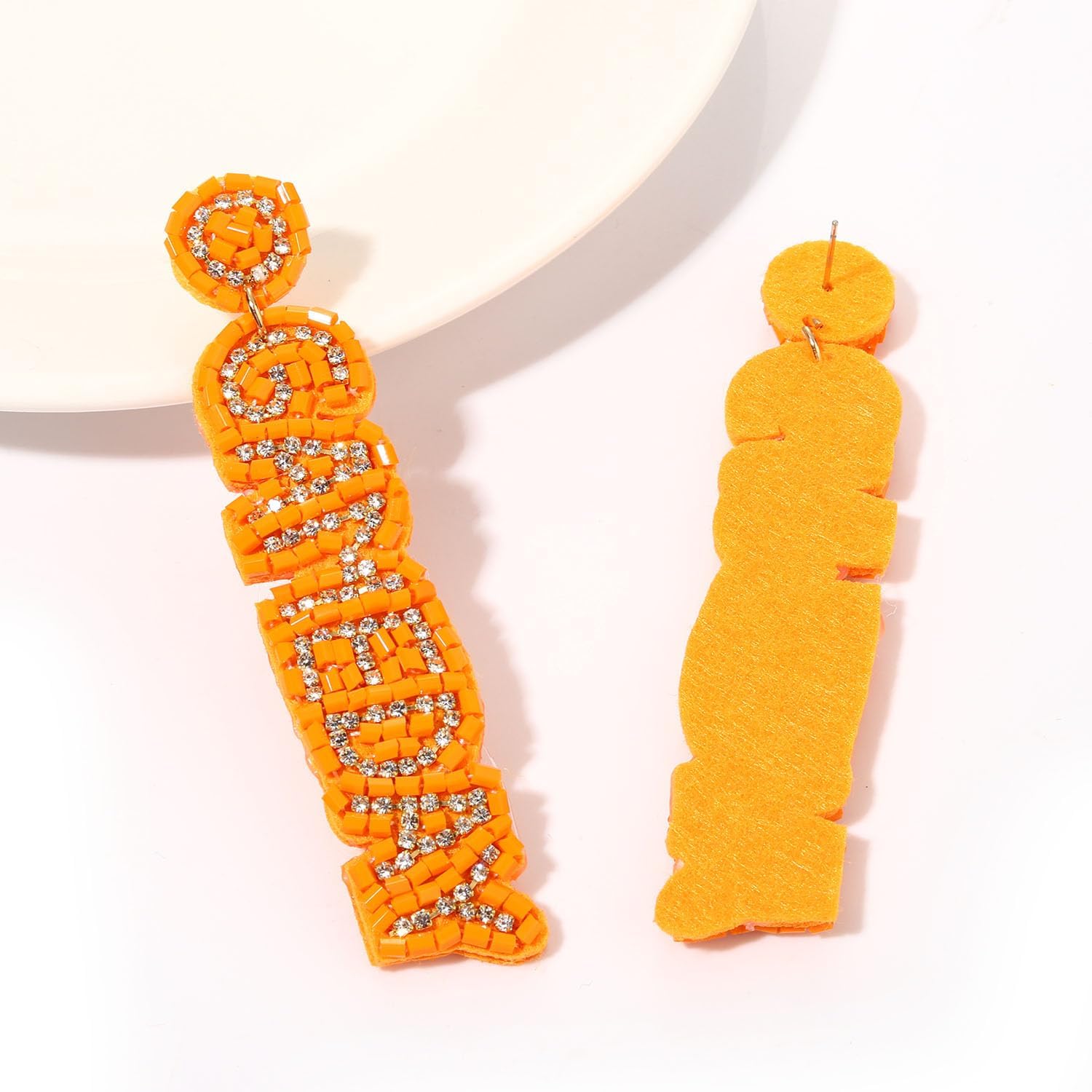 Beaded Letter GAME DAY Drop Dangle Earrings for Women Sports Statement Earrings - Game Day Jewelry Gifts - Image 7