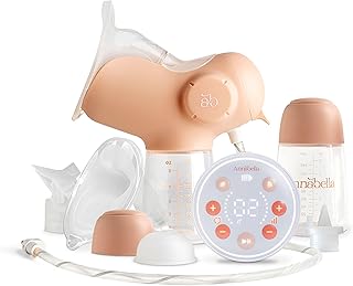 Annabella Elektrische Einzel-Milchpumpe mit Zungensimulation – Leise, tragbar & wiederaufladbar – 9 Saugstufen, Nachtlicht & verstellbarer Saugaufsatz – BPA-frei – 140 ml Flasche – Kompakt-Set