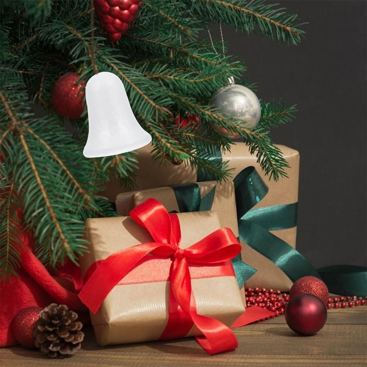 15 Piezas Adornos Colgantes de Campana DIY para Árbol de Navidad Espuma Sólida Decoración Navideña para Interior y Exterior Festivo Resistente y Fácil de Colocar