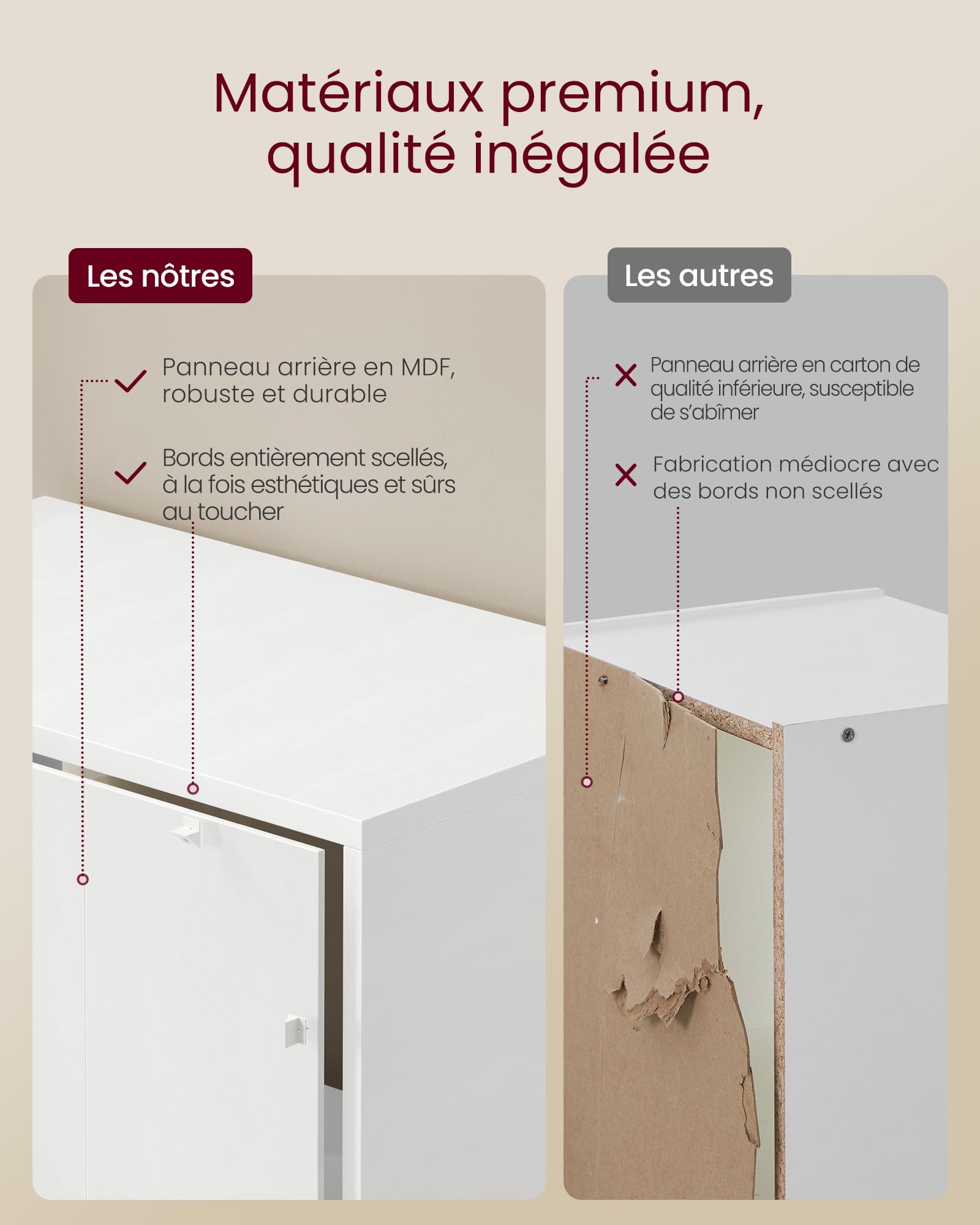 VASAGLE Custos Collection - Bibliothèque, Étagère Haute sur 6 Niveaux, avec Portes, Meuble de Rangement Ouvert, 24 x 60 x 175 cm, pour Salon, Bureau, Salle à Manger, Blanc Nuage LBC402W01
