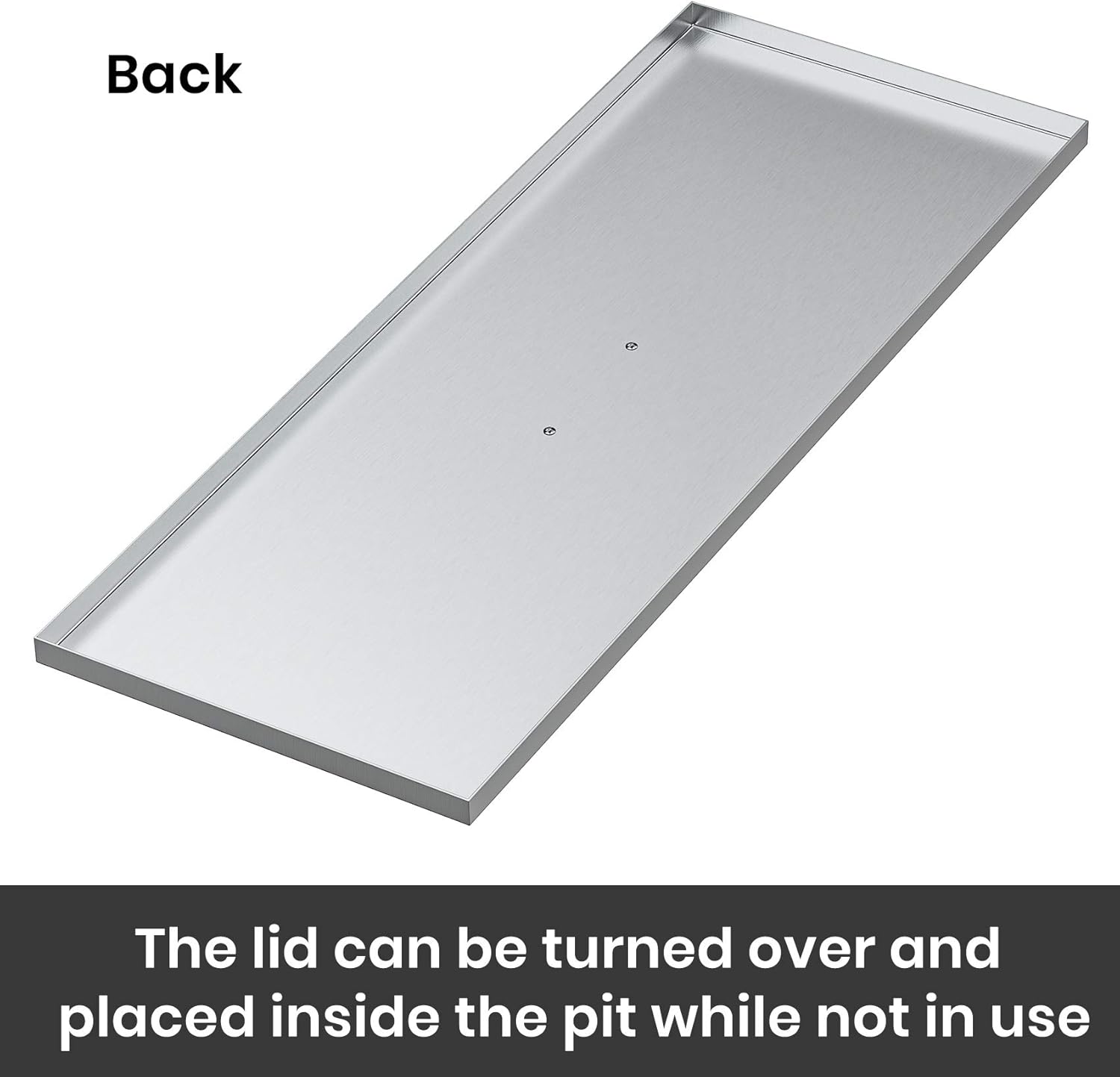 Stanbroil Fire Pit Burner Pan Cover 39" x 15", Fits 36 x12 Inches Rectangular Drop-in Burner Pan, Stainless Steel