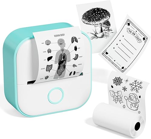 Vista 34 de Memoqueen T02 - Miniimpresora térmica de bolsillo, impresora térmica de bolsillo, de fotos, inalámbrica, con Bluetooth, para diario, notas, fotos