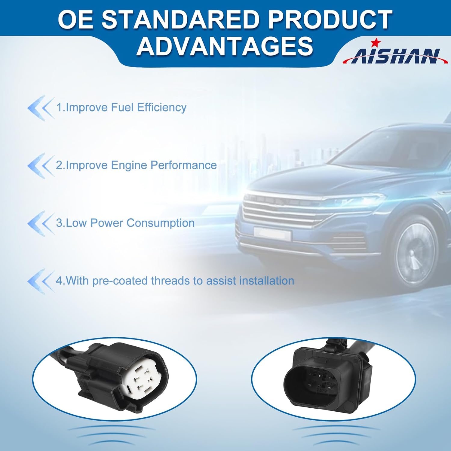 2PCS O2 Oxygen Sensor Upstream/Downstream Compatible with Lincoln MKC 2015, for Ford Focus 2012 2013 2014, Fusion 2013 2014 L4 2.0L Replace 234-5113, 234-4575, 8F9Z-9F472-D