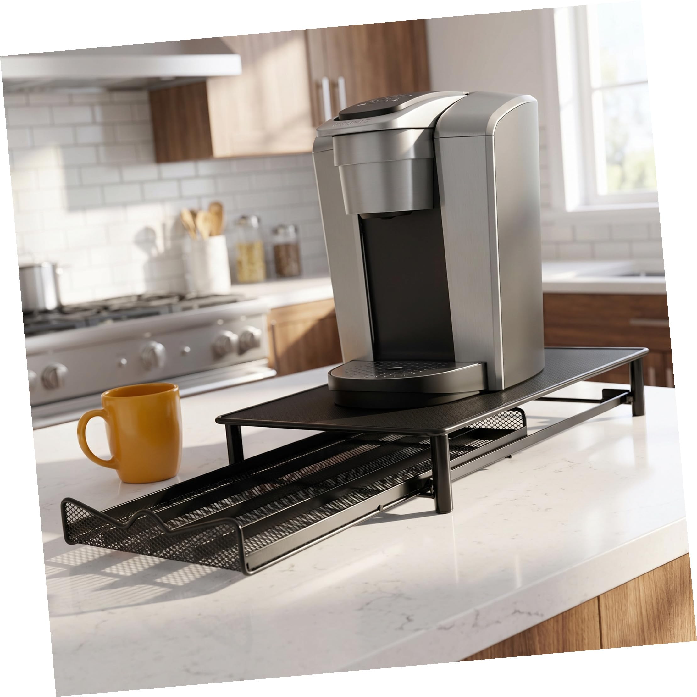 Toyvian Cajón de Almacenamiento de Hierro Negro Capacidad para 40 Cápsulas, Diseño Portátil y Antióxido para Cápsulas de Café Adecuado para Cocina y Escritorio