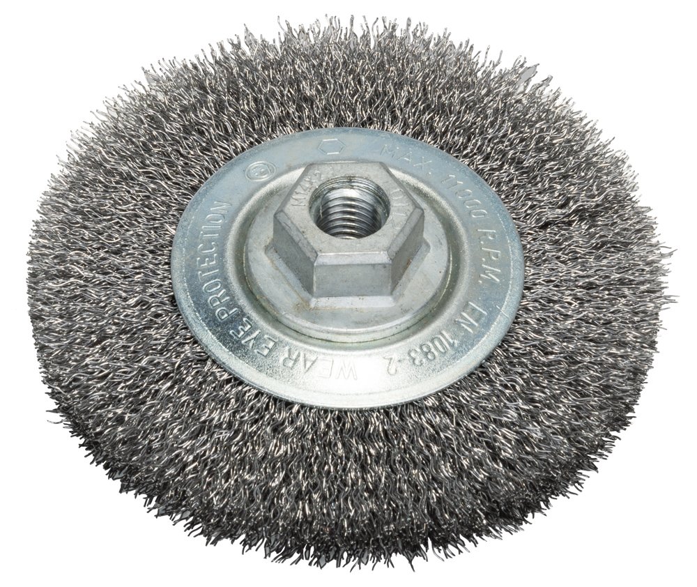 Bosch 1x PRO Steel Longlife Scheibenbürste, gewellter Draht für kleine Winkelschleifer und M14-Gewinde (für Stahl, Ø 115 mm, Professional Zubehör Kleiner Winkelschleifer) (Packung mit 2)
