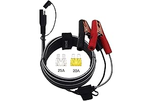 10FT 14AWG Battery Alligator Crocodile Clip to SAE Connector Extension Cable