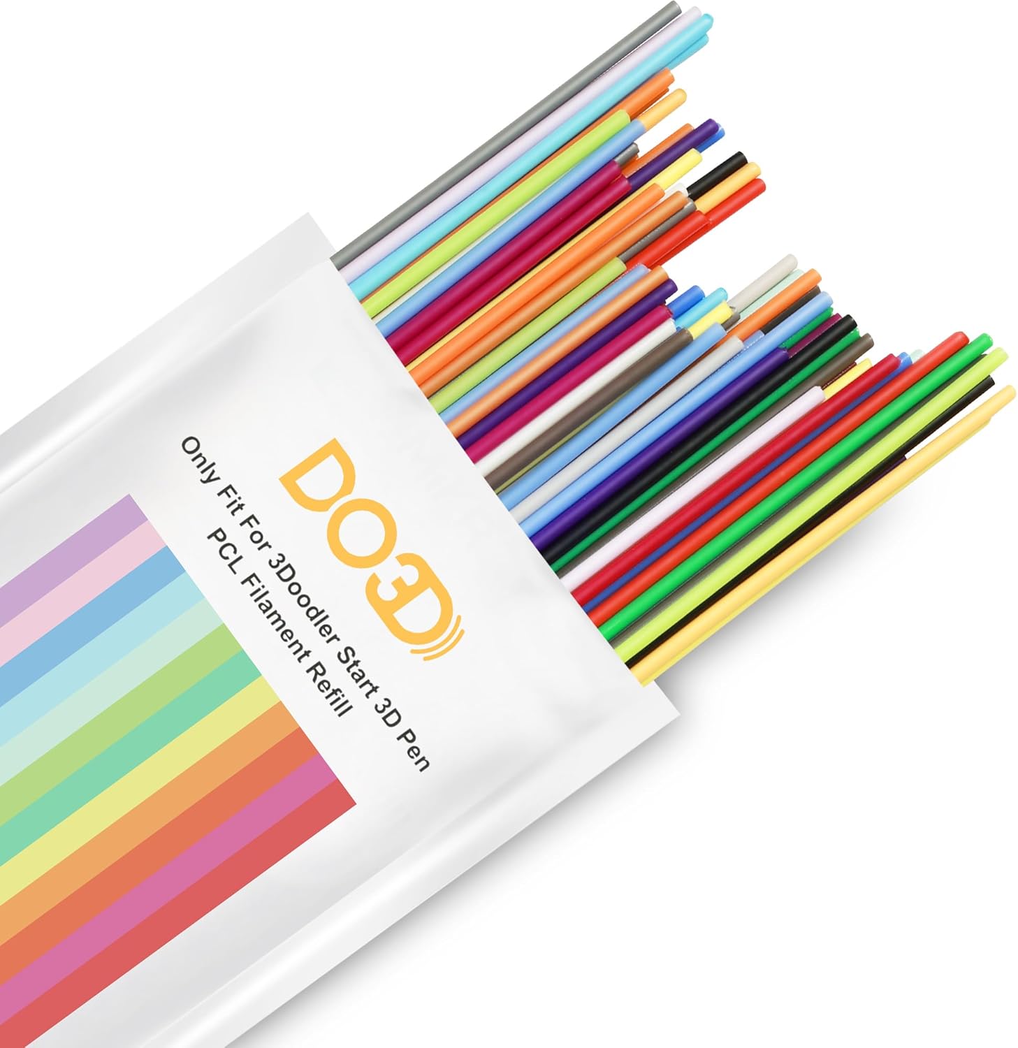 21 Mixed Beautiful Colors 3D Pen PCL Filament Refill, Only Fit for 3Doodler Start 3D Pen, Each Strand 15cm, Each Color 5 Strands, Total 105pcs 1575cm PCL Filament Refill Pack by DO3D