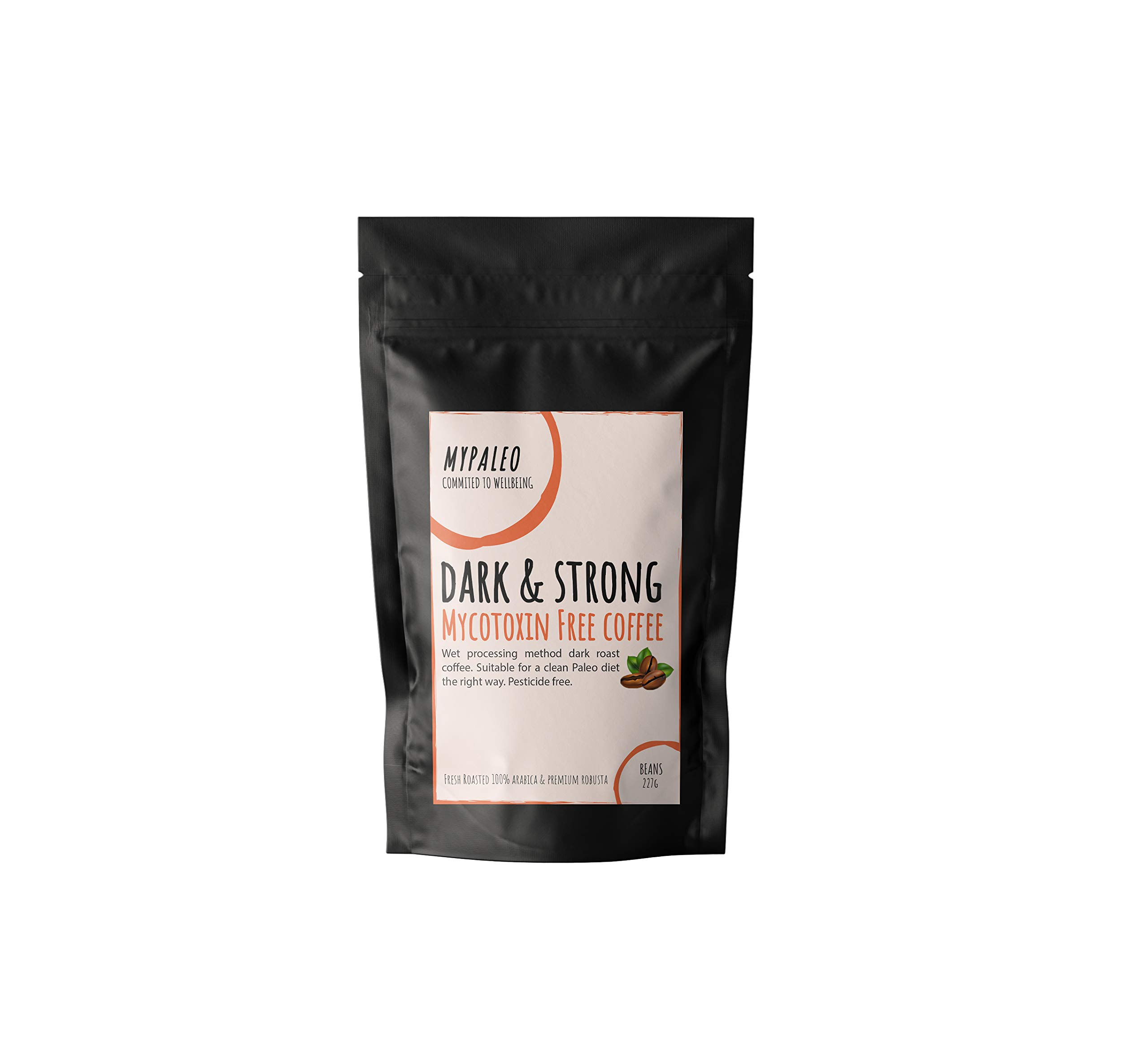Mycotoxin Free Coffee 227g Beans Strong and Dark Clean and Natural Preworkout Drink Bulletproof