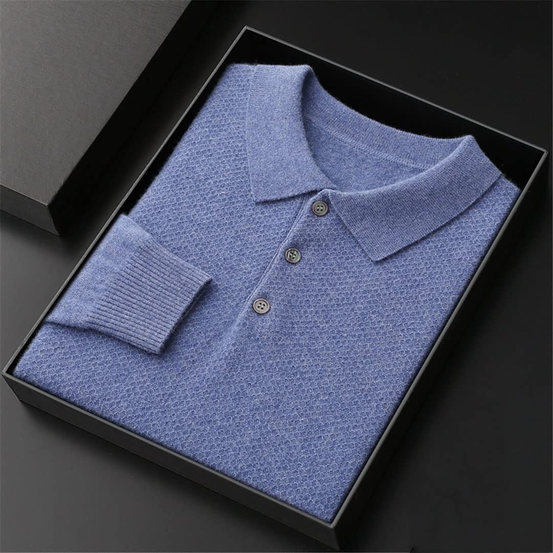 Vogrtcc Chaqueta de punto de cachemira para hombre, ligera, cálida, informal, para otoño e invierno, beige, M