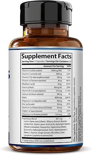 Miniatura 8 de Vision Plus Suplementos de salud ocular para adultos  Vitaminas oculares para personas mayores con luteína, arándano y zeaxantina  Suplemento de