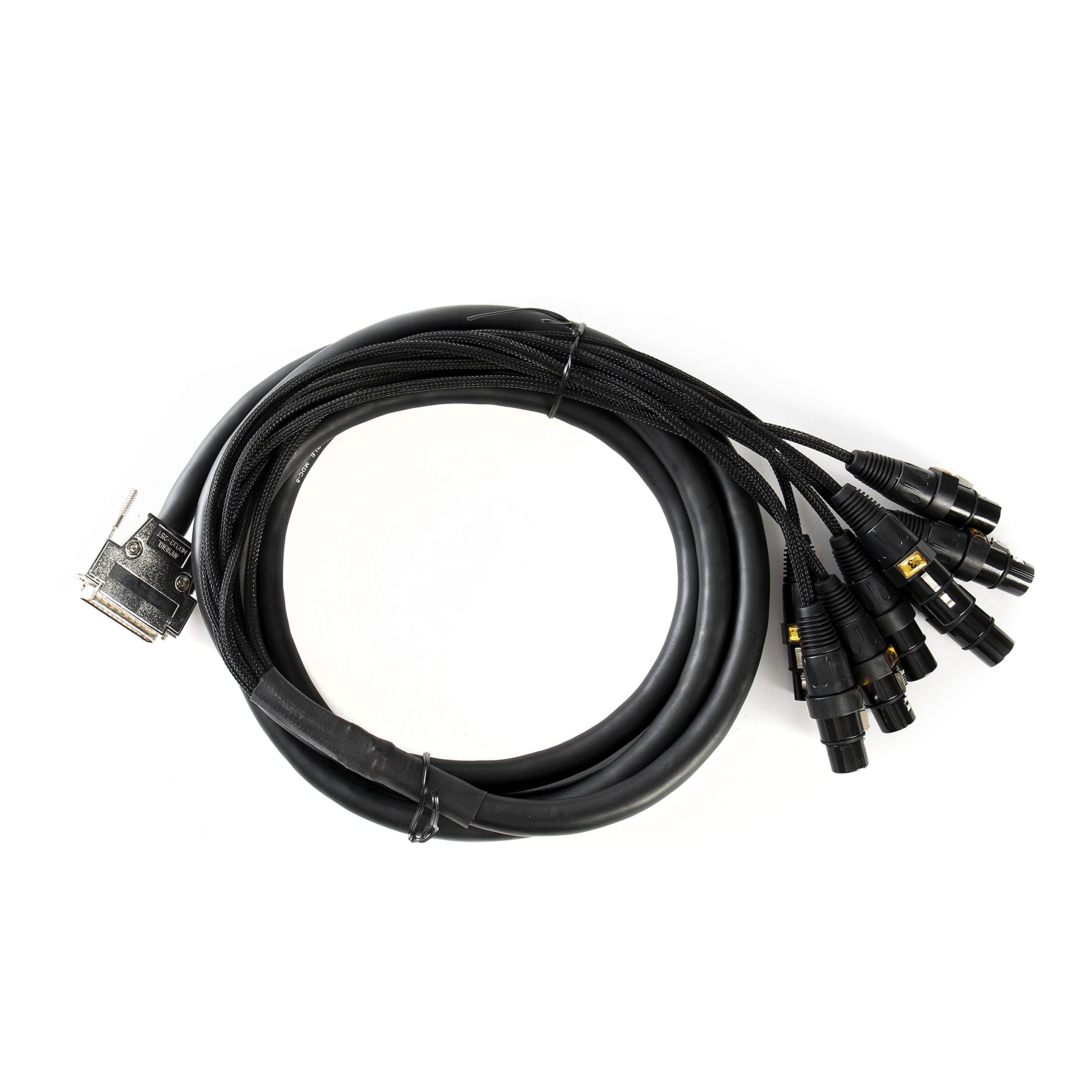 MUSIC STORE Multicore/Studio 8, DB25-XLRf 3 m, Hochwertiges Multicore-Kabel, Einzeln Gewebeummantelte Aderpaare, Kompatibel mit Mischpulten und A/D-Wandlern, Standard DB-25, D-Sub-Stecker, 8x XLR
