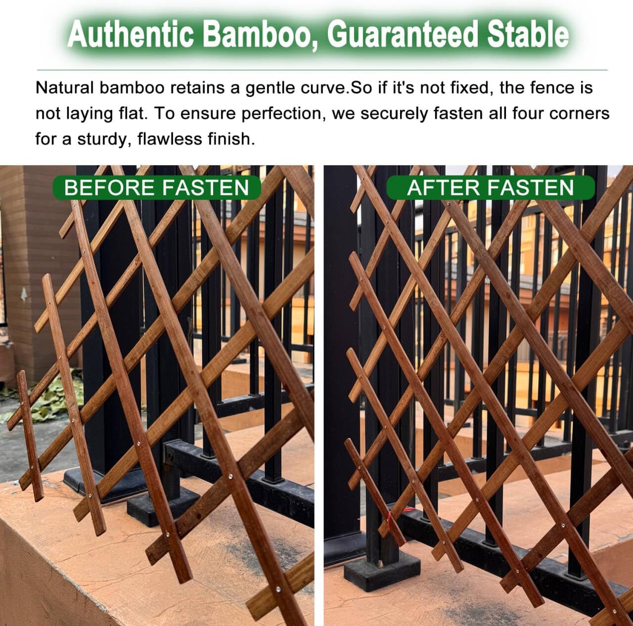 Bamboo Expandable Trellis for Climbing Plants, Wood Garden Lattice Fence Panel for Outdoor Balcony Patio Plant Support for Ivy Vine Roses,Animal Barrier,Indoor Balcony Patio Decor
