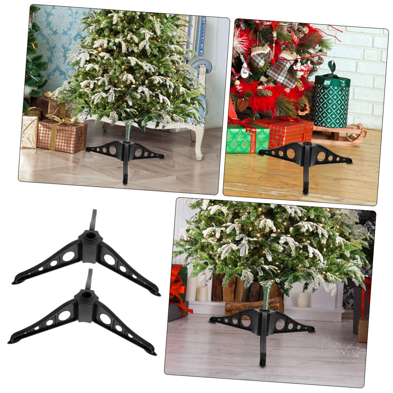 2 Stück Universal-Weihnachtsbaumständer, Weihnachtsbaumständer, Weihnachtsbaumständer, Weihnachtsständer, Weihnachtsbaum-Stützhalter, drehbare Baumständerhalterungen, künstlicher weißer Fußbaum Küche, Haushalt & Wohnen