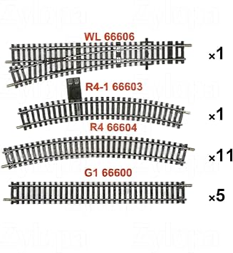 Model Train Track Set,Multi-Spec Straight and Curved Rails for Railroad