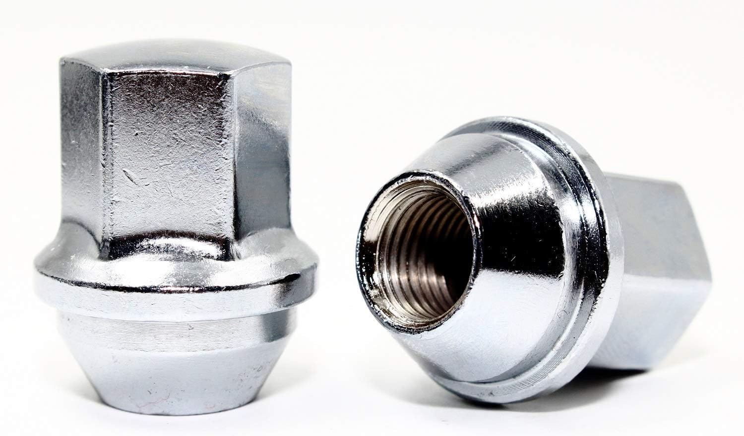 Set of 20 Veritek 14x1.5mm Chrome 7/8 22mm Hex Duplex Large Wide Acorn Seat OEM Style 1.5 Inch 38.5mm Lug Nuts for Buick Cadillac Chevy Chevrolet Chrysler Dodge Jeep RAM Factory Wheels VPE-14155330CH