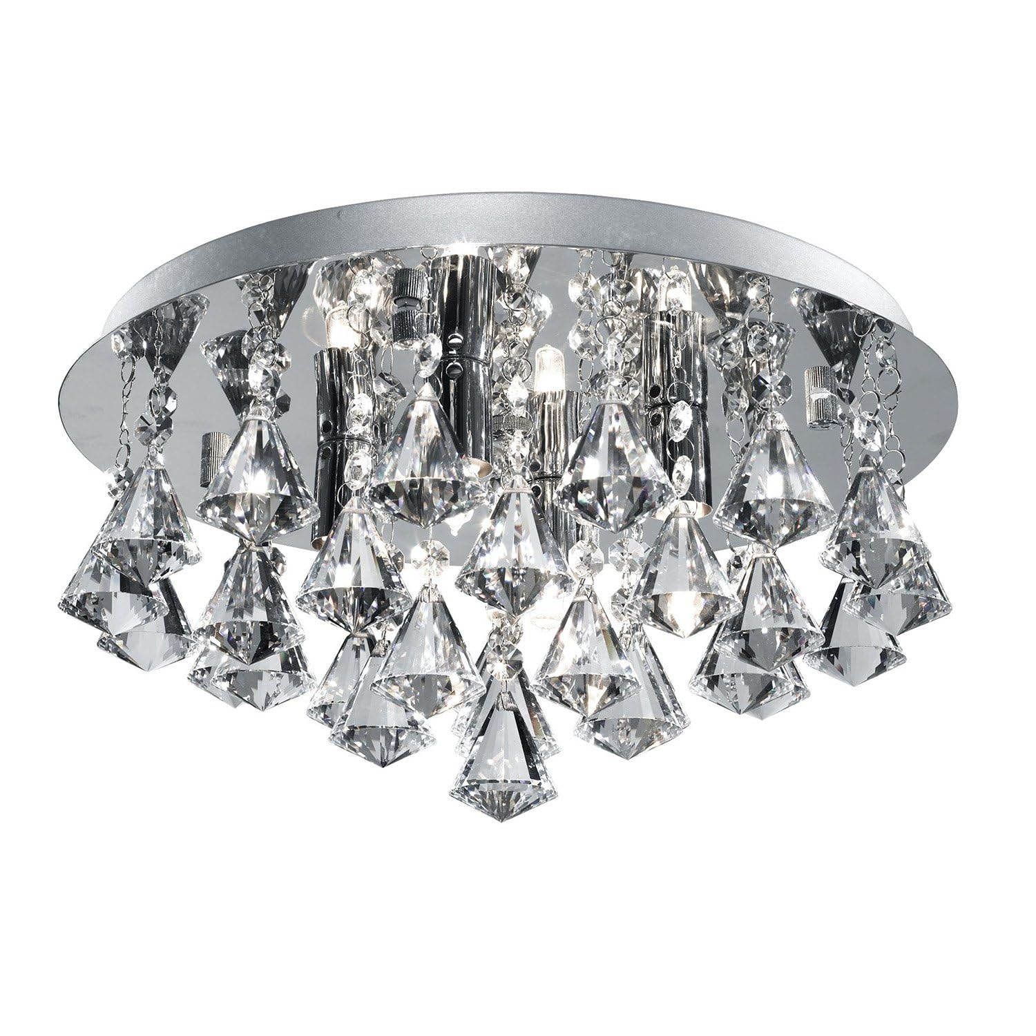 Searchlight Lighting Polished Chrome Searchlight 3304-4Cc Hanna 4 Light Flush Ceiling Crystal Light