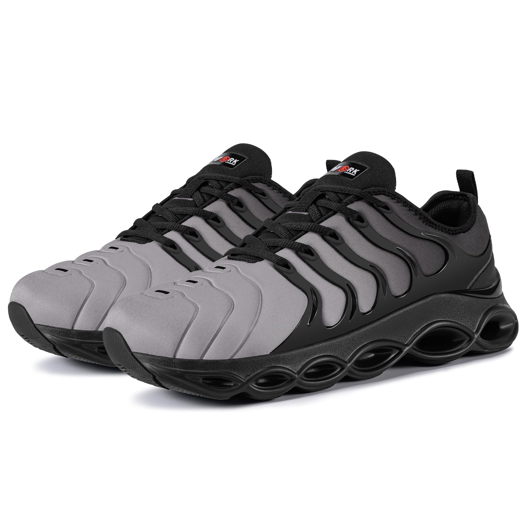 LARNMERN Chaussures de Sécurité Femme Légères Embout Acier Respirantes Noir Gris 38.5 EU