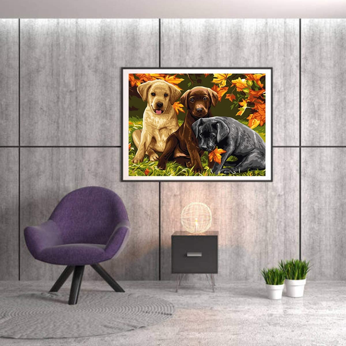 ABEUTY Malen Nach Zahlen – Hund Motiv, 40x50 Cm Leinwand Mit Acrylfarben & Pinseln, DIY Gemälde