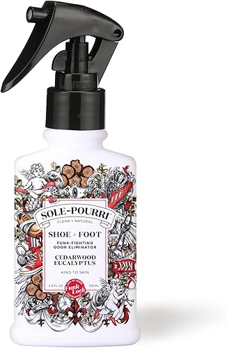 Sole-Pourri Shoe + Foot Funk-Fighting - Espray ambientador de olores, eucalipto de madera de cedro, 3.4 onzas líquidas