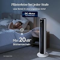 Ventilator turn Levoit cu motor DC 92 cm, silențios 20 dB, 7,9 m/s, 4 moduri, 12 viteze, temporizator 12 ore, telecomandă, 24W, alb 5