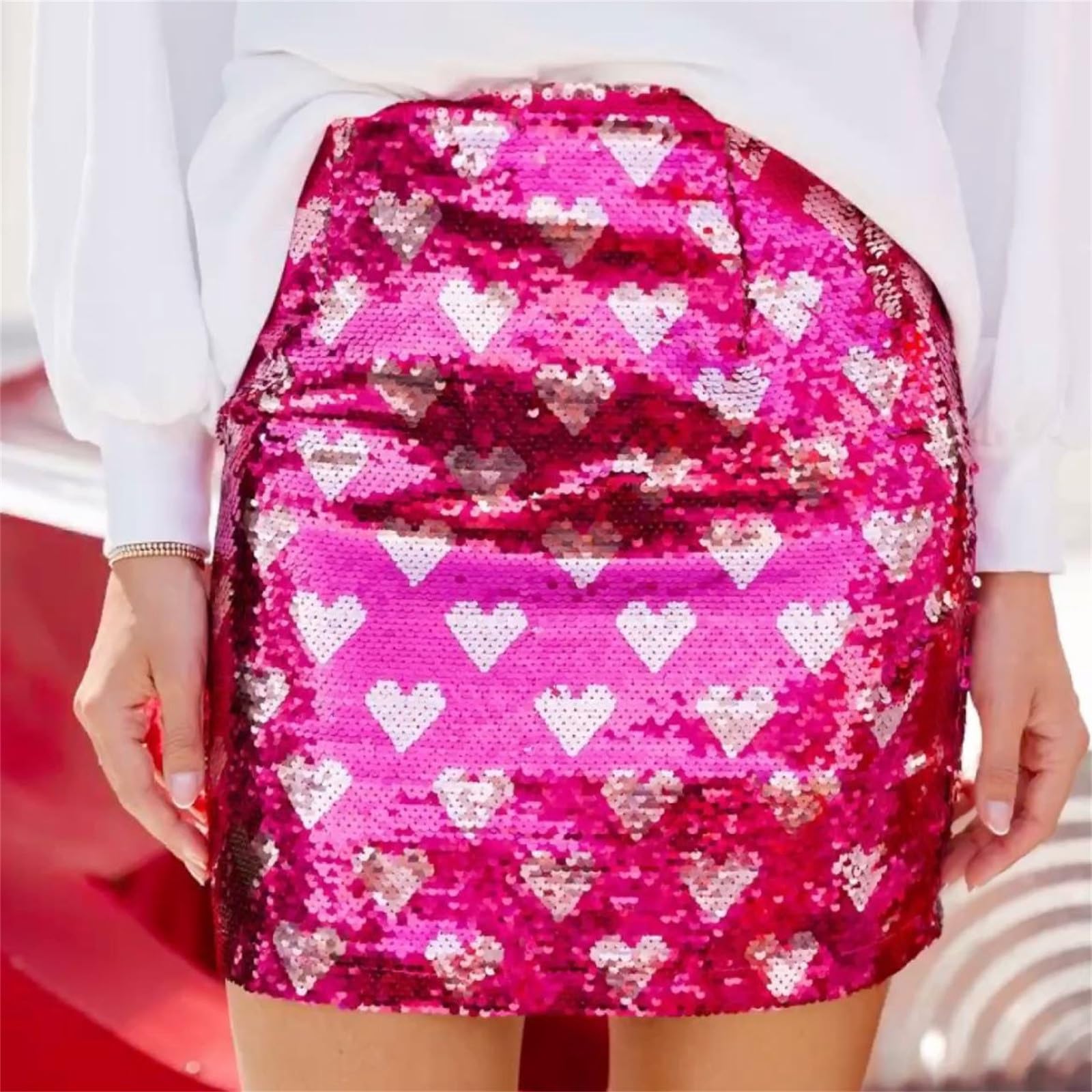 Generisch Falda de lentejuelas con purpurina para carnaval, fiesta de disfraces, vestidos de noche