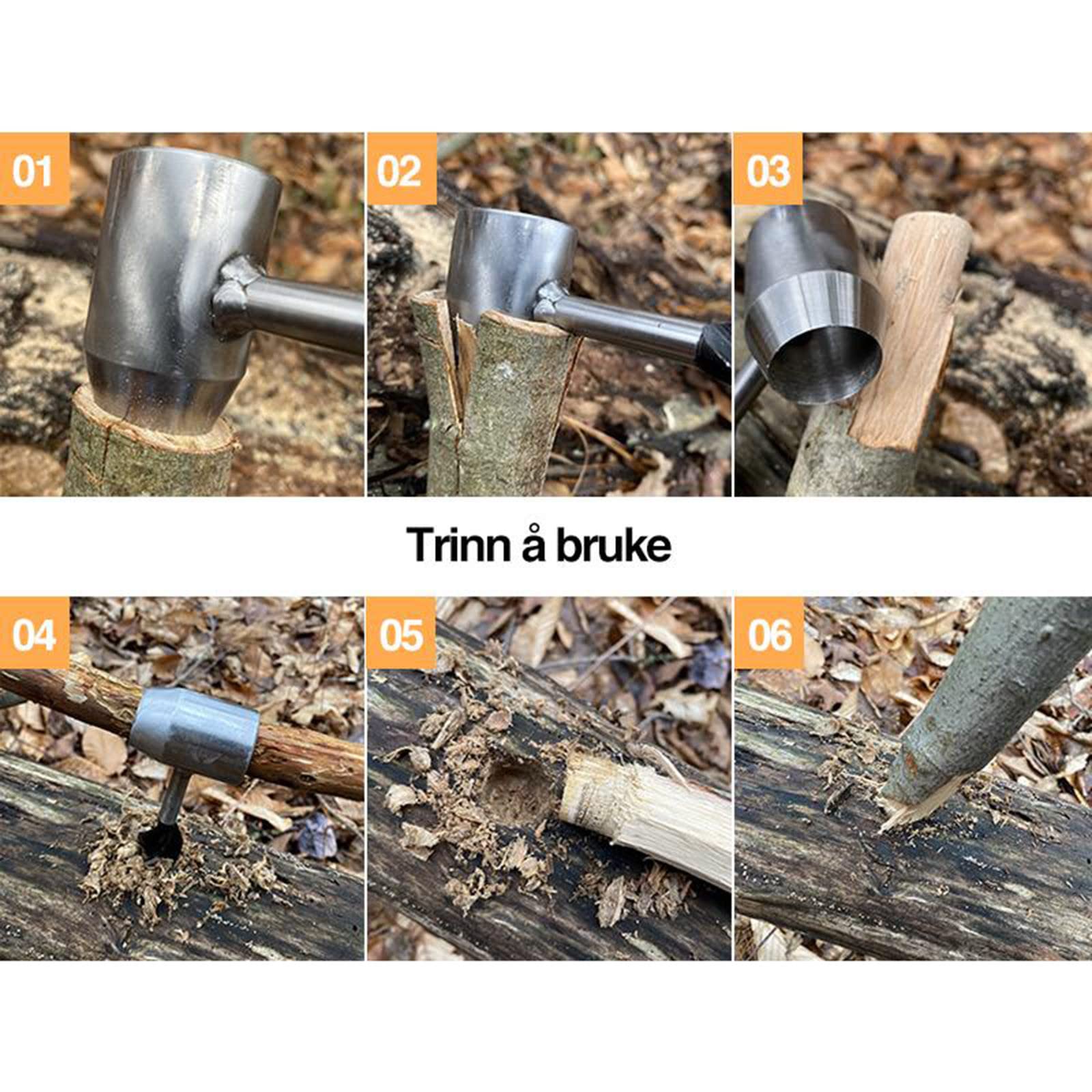 Bushcraft - Taladro de mano para madera, llave de taladro de mano de ojo escocés, barrena de madera, herramienta de supervivencia para colonos, equipo de bushcraft para camping, al aire libre