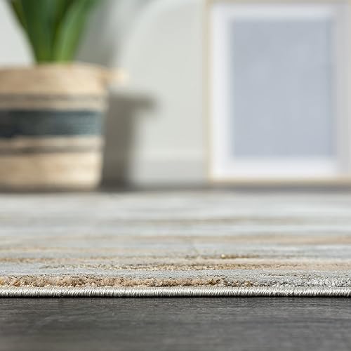 Miniatura 7 de Abani Rugs - Alfombra abstracta contemporánea gris y marrón, estilo contemporáneo, colección Porto, hecha en Turquía, comodidad y construcción