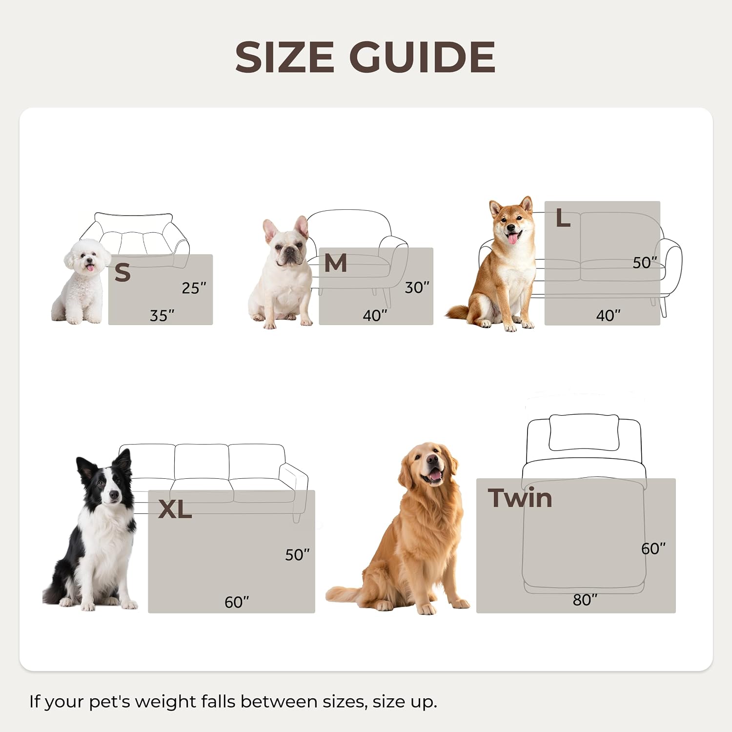 Waterproof Dog Blanket for Medium Dog, Dual-Sided Soft Pet Calming Blanket for Couch, Cozy Puppy Cat Blanket Fleece Washable, Reversible Throw Blanket for Furniture Protection, 30"x40", Brown