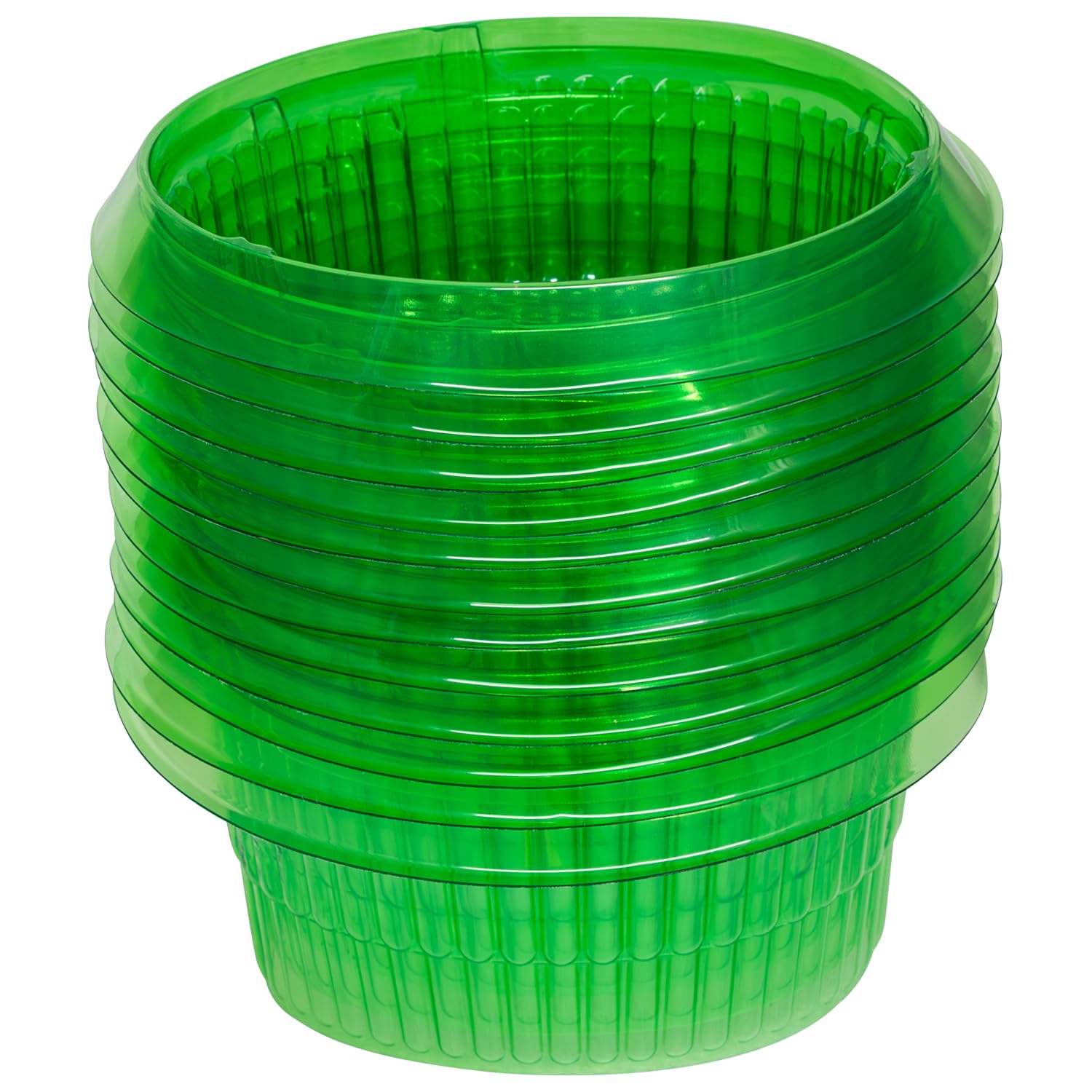 Woodside 12 Pack Slug & Snail Plant Protection Collars for Flowers – Humane, Reusable Barrier, Green Plastic, Easy to Use, 23cm x 11.5cm