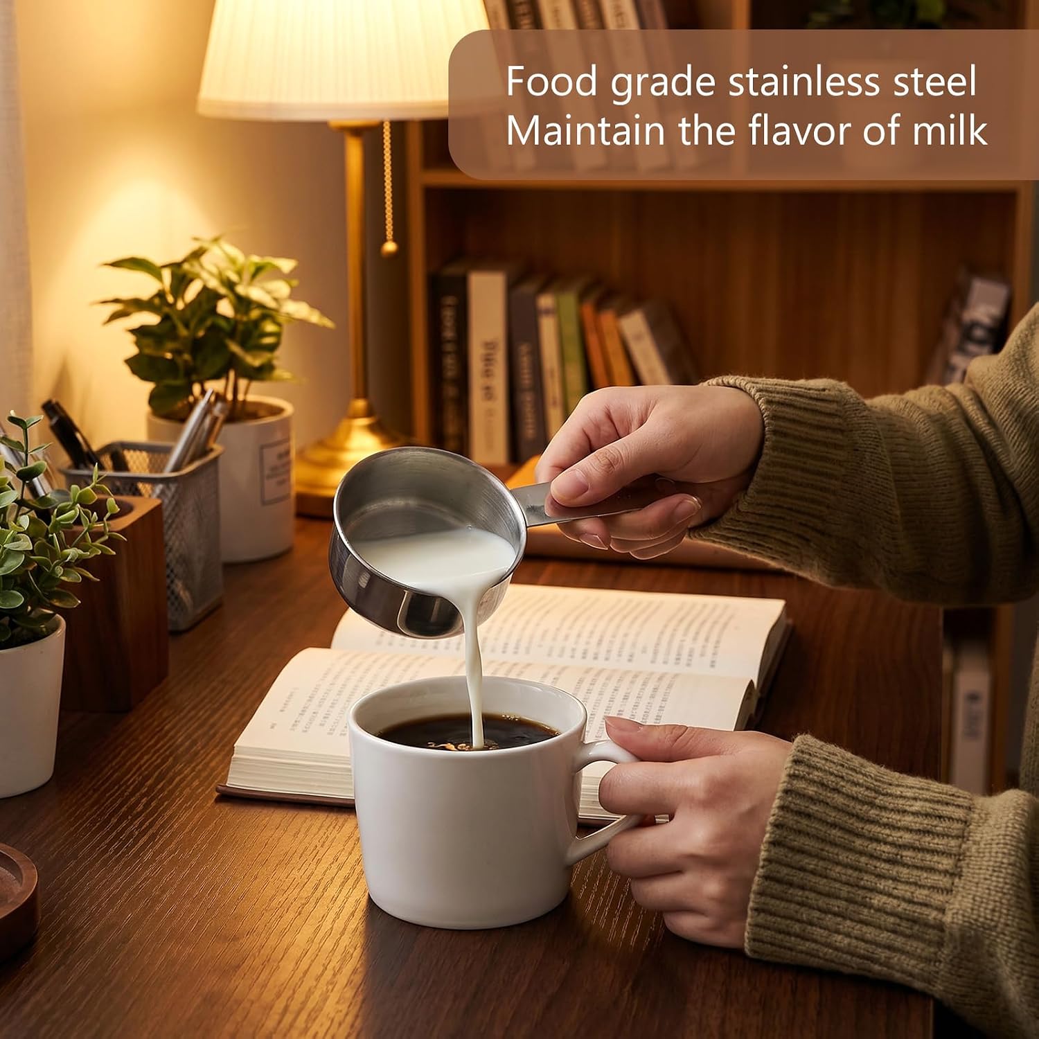 2 Pcs 1/4 Cup Stainless Steel Measuring Cups 60 ml 2 oz Coffee Measuring Cup 4.96 Inch Metal Coffee Scoop for Wet and Dry Ingredients Cooking Baking Kitchen, Dishwasher Safe