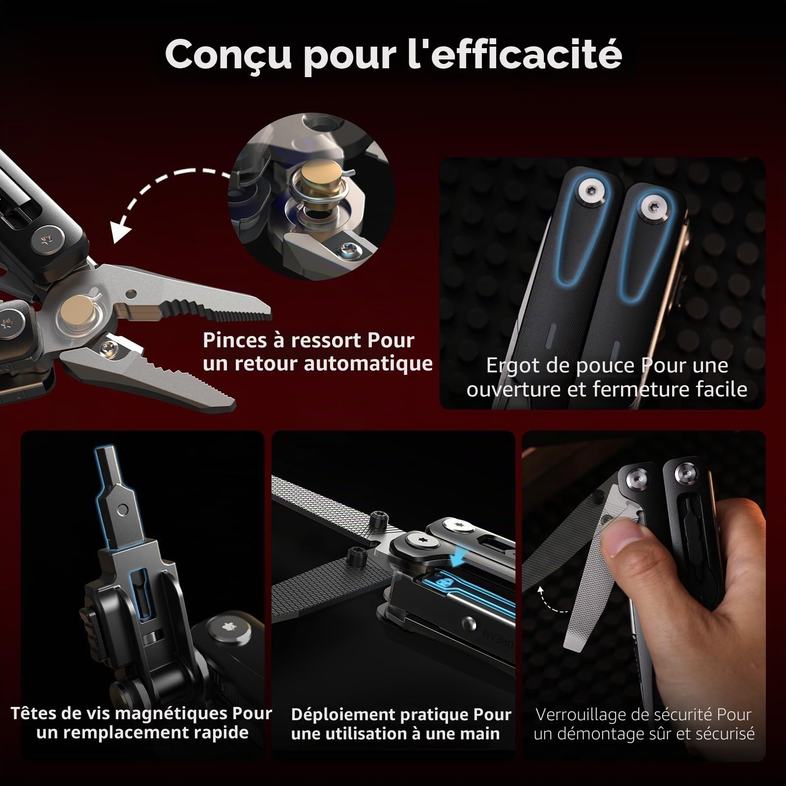 SMALLRIG 16 en 1 Outil Multifonction EDC, Outil Compact en Aluminium avec Pinces, Ciseaux, Tournevis, Clés, Règle, Kit d'Outils Pliable et Portable pour Photographie, et Usage Quotidien - 5294