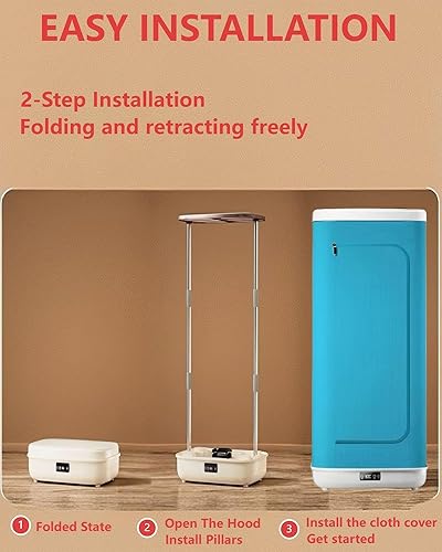 Miniatura 8 de Secadora portátil, mini máquina de cuidado de ropa con control remoto, rápidofácil de usarpequeña, adecuada para espacios pequeños, apartamentos,