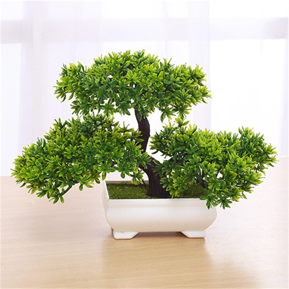 Home Mini Creative Bonsai Tree Artificial Plant Decoration Not Faded No Watering Potted for Office Home