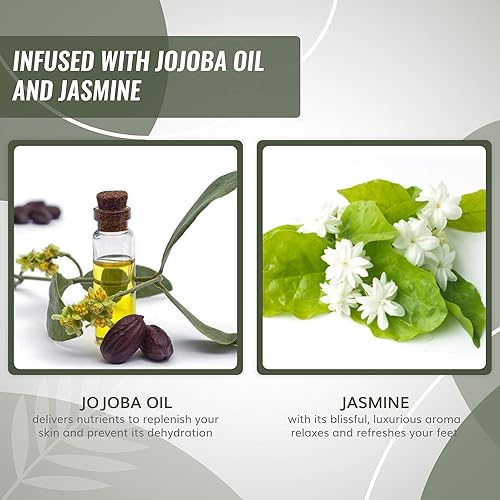 Miniatura 3 de Crema de bálsamo para pies para tacones agrietados con aceite de jojoba y jazmín crema calmante y suavizante para pies secos escamosos y calusados