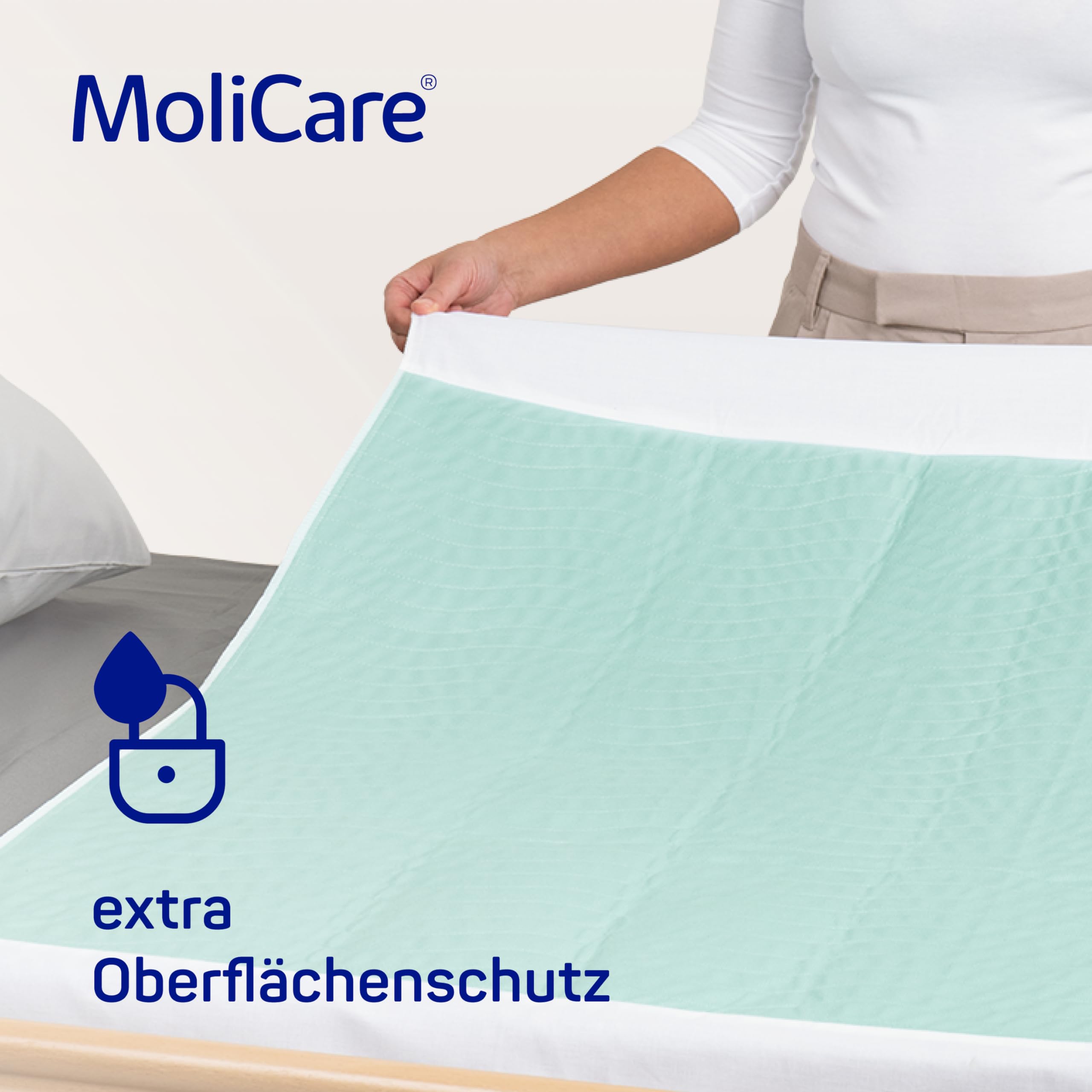 MoliCare Premium Bed Mat Textile 7 Tropfen | 75x185 cm + Flügel | 1 Stück