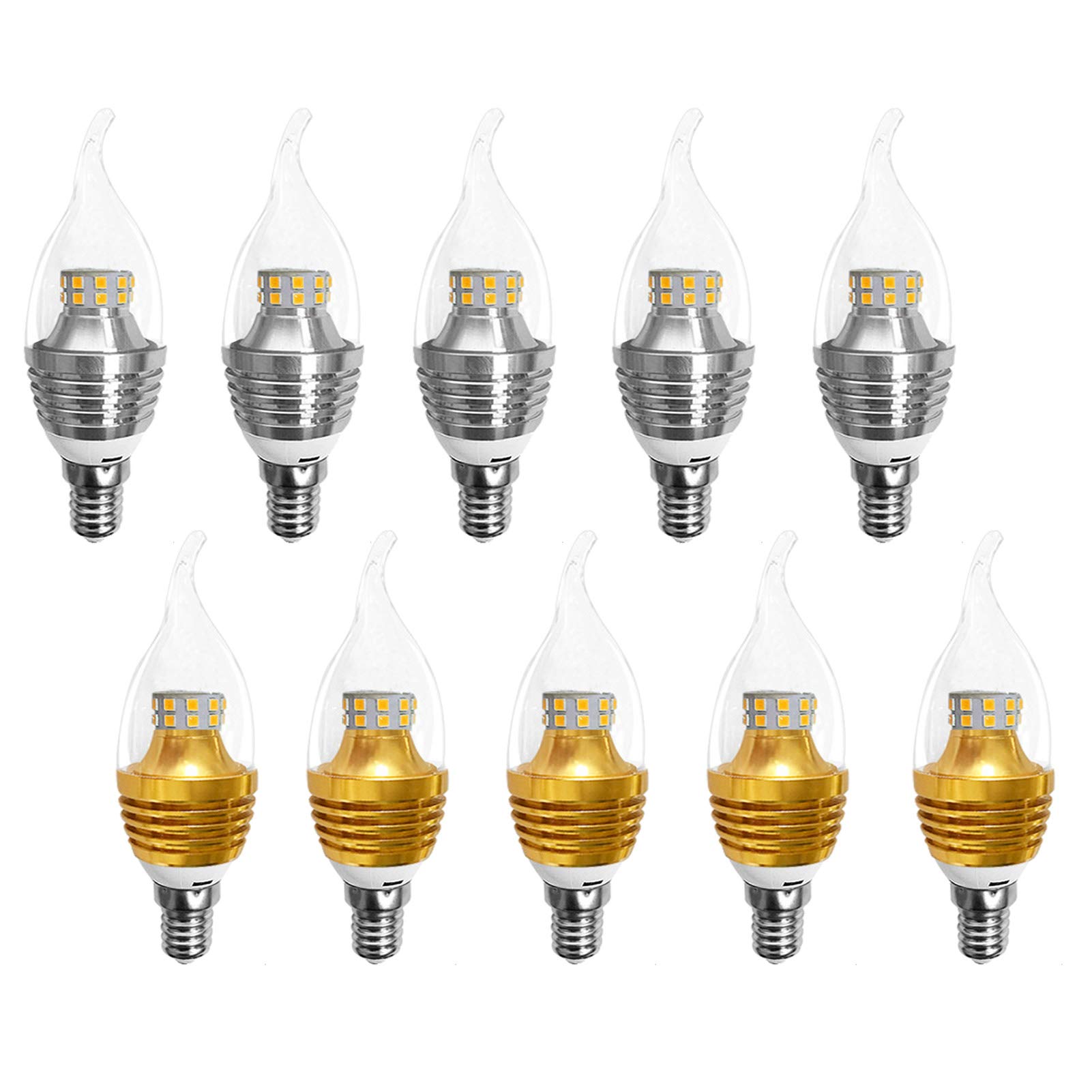 Lampadina a candelabro LED E14 5W 6000K Lampadina a candela bianca fredda, equivalente a 50W, lampadario, ventilatore a soffitto, non dimmerabile,