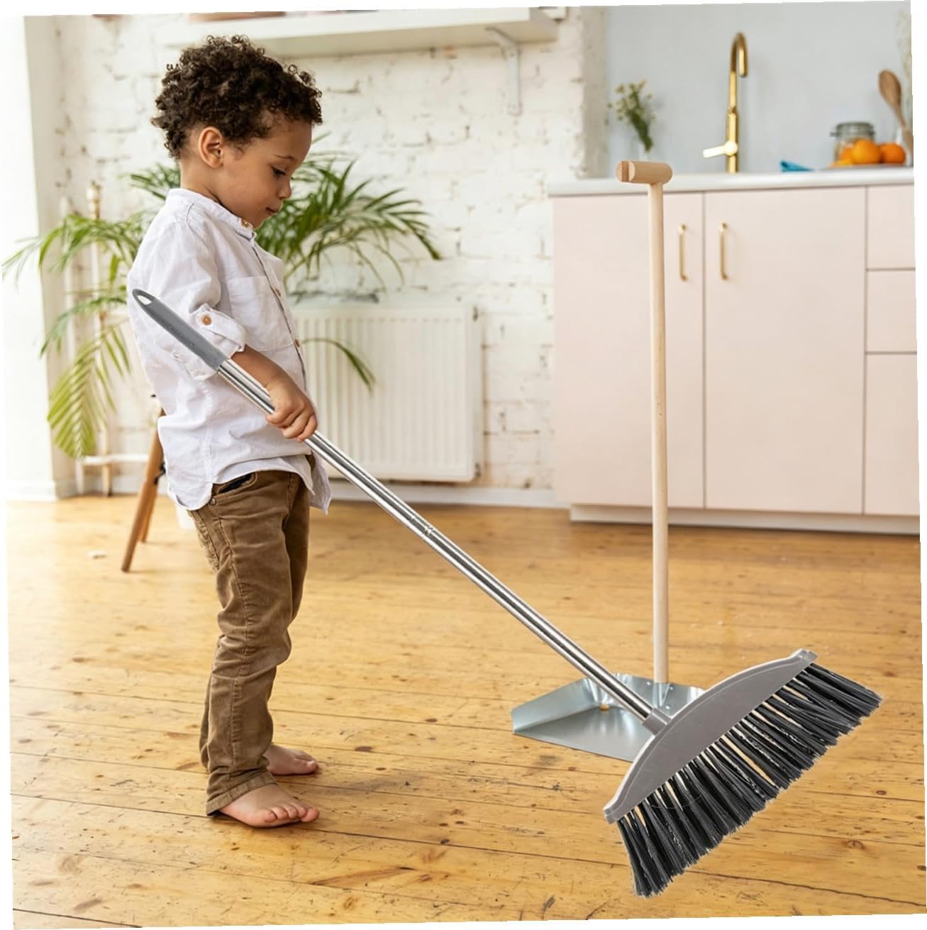MERRYHAPY 2pcs Sturdy Cleaning Broom Thick Stainless Steel Household Broom for Efficient Indoor and Outdoor Use for Home Patio and Garage Cleaning Supplies